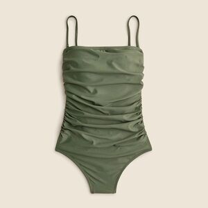 NWT J. Crew Ruched bandeau one-piece swimsuit, size 8